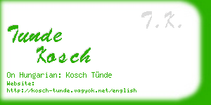 tunde kosch business card